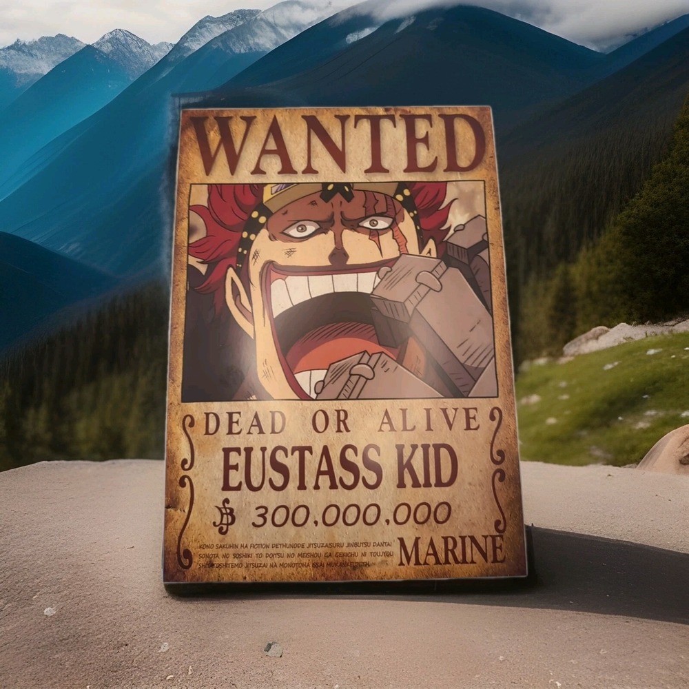 One Piece Wanted Dead Or Alive Eustass $300,000,000 Marine 8x12 Glossy